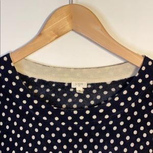 J.Crew Factory Charley Sweater Navy Polka Size S